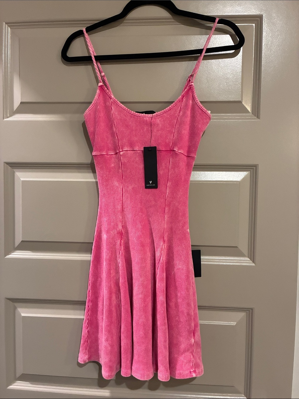 Lulu's Bright Pink Spaghetti-Strap Mini Dress